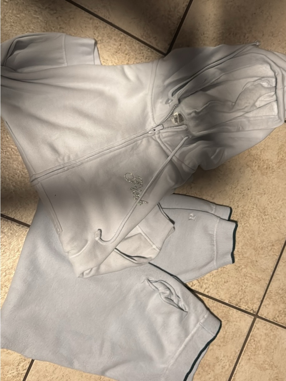 Men's Light baby blue Zip Hoodie Sweatpants Set - Casual Comfort